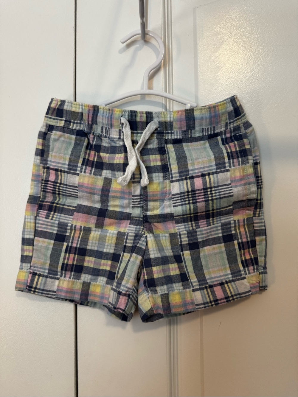 Janie & Jack Plaid Drawstring Shorts - Pastel Multi